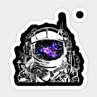 Traveling Astronaut Purple Galaxy Nebula Sticker